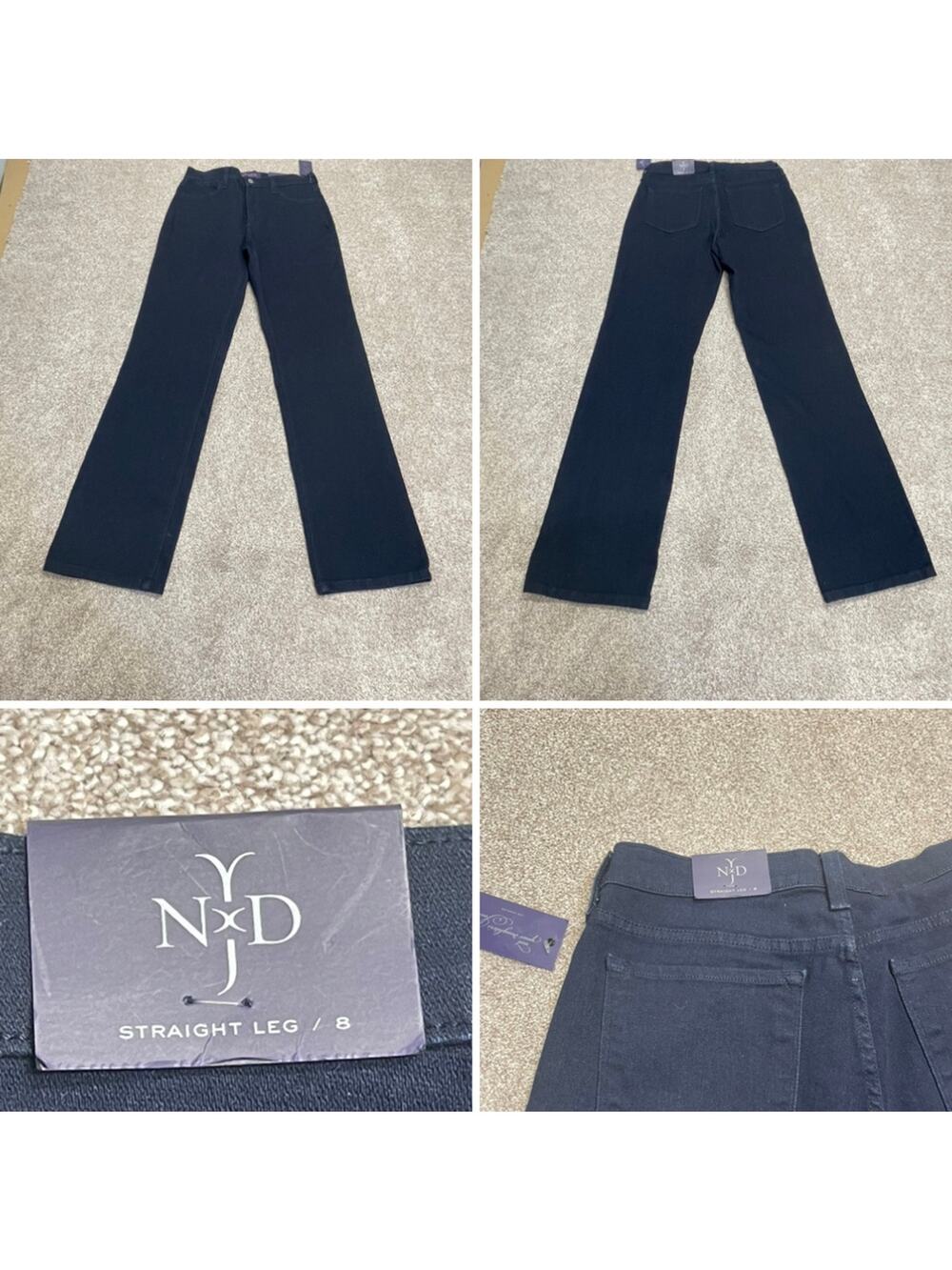 Vtg Shaping Jeans NYDJ Classic Straight Leg 8 Dark Indigo Lift Tuck Slimming NWT